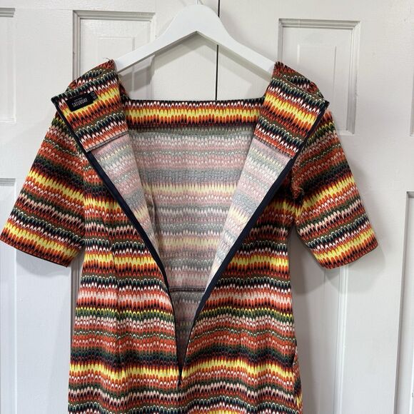 Kate Spade Saturday Multi Color Fall Shift Dress 6 Stretch Pockets Mod Retro New - Picture 4 of 15